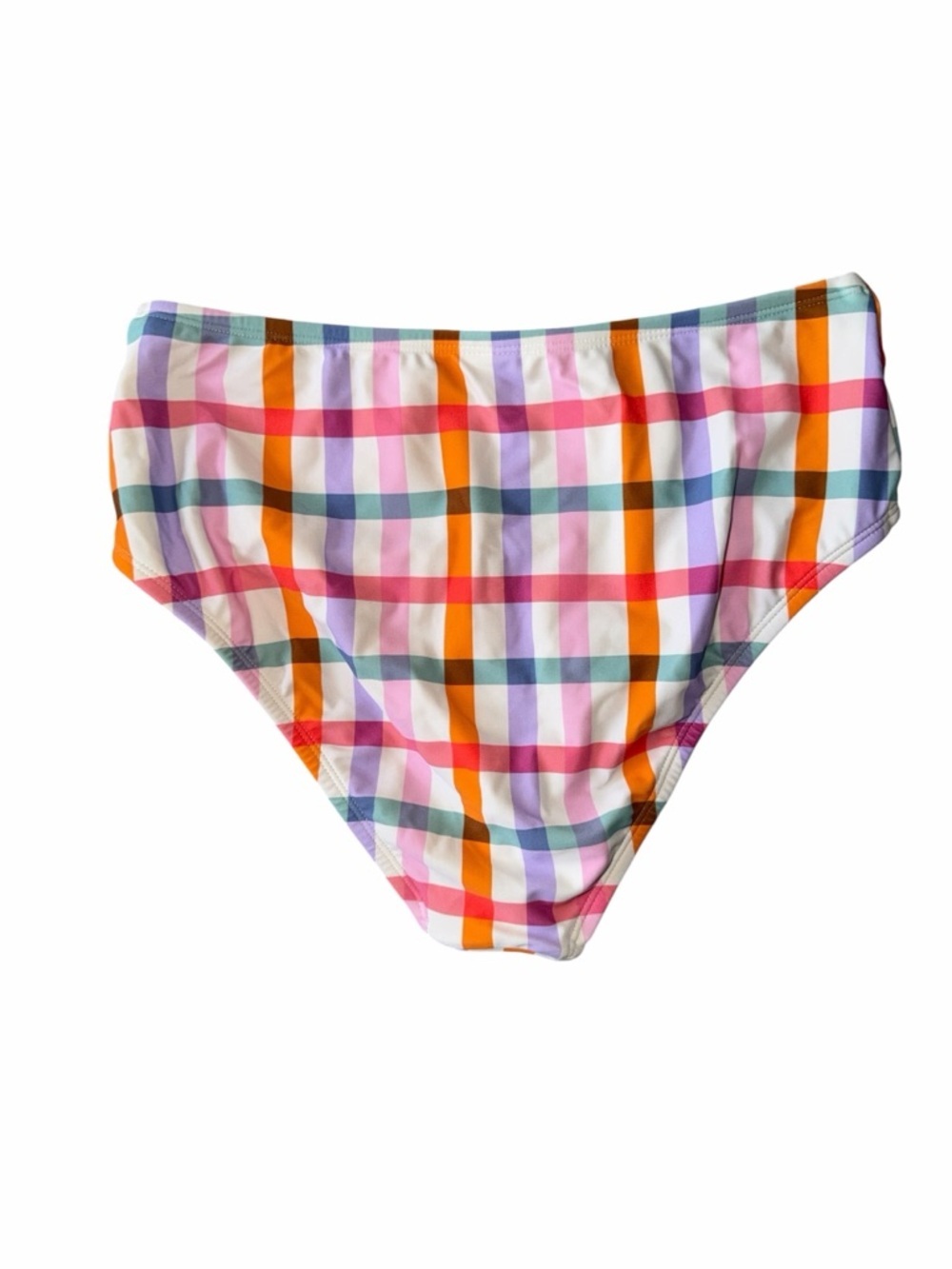 Kona Sol Women's Bikini Top and Bottom Plaid Medium Coverage High Waist M - Picture 6 of 9